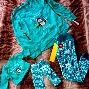 American Girl doll & girl matching Christmas PJs